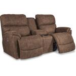 Trouper Power Reclining Loveseat w/ Headrest & Console Loveseats Customizable 9