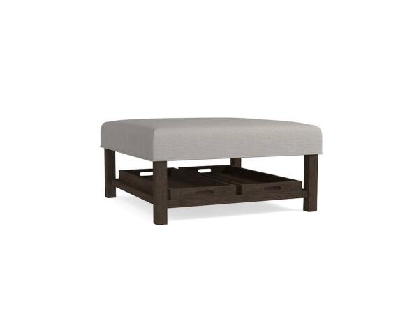 Lori Square Ottoman w/Trays Ottomans & Poufs Bassett Furniture