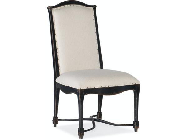 Ciao Bella Upholstered Back Side Chair in White/Black Chairs & Benches Hooker Furniture