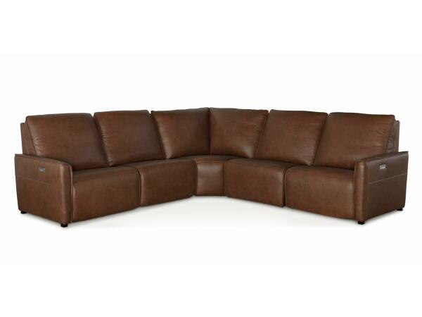 Everett Leather Reclining Sectional Sectionals Bassett Furniture