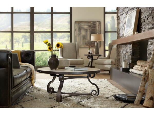 Hill Country Luckenbach Round Cocktail Table - Image 3