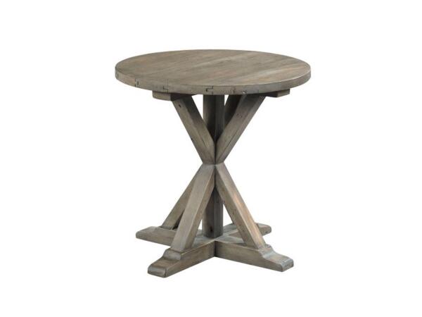 Reclamation Place Trestle Round End Table End tables La-Z-Boy
