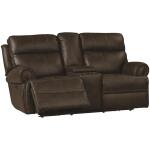 Claremont Power Leather Zero Gravity Reclining Console Loveseats Bassett Furniture 6