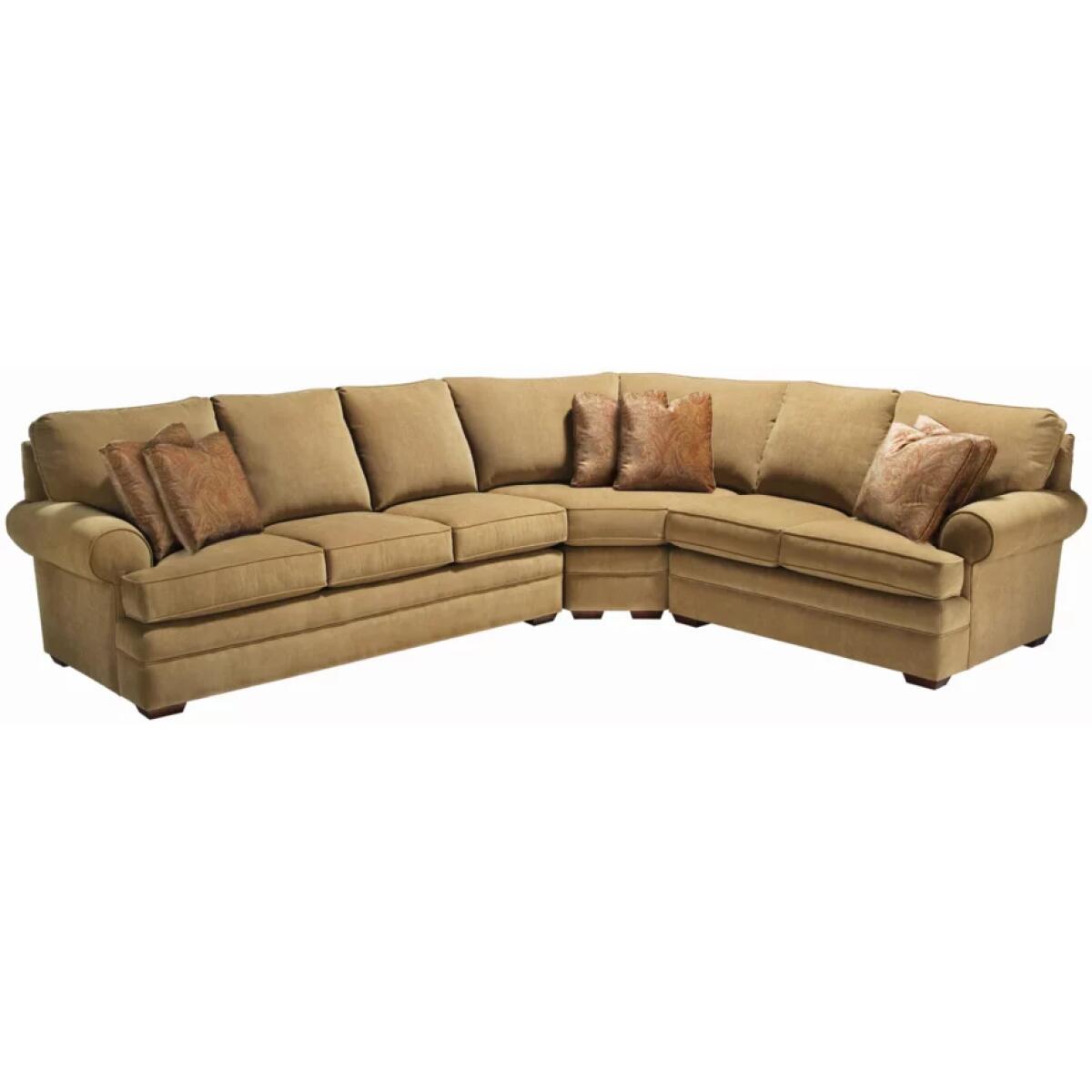 Custom 3-Piece Sectional with Rolled Arms Sectionals Customizable Custom 3-Piece Sectional with Rolled Arms Sectionals Customizable