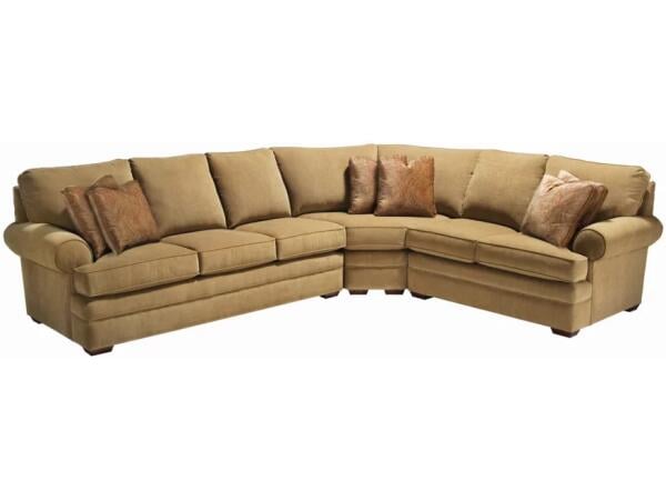 Custom 3-Piece Sectional with Rolled Arms Sectionals Customizable