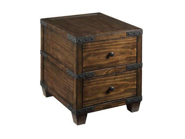 Hidden Treasures Brown Trunk End Table End tables Hammary