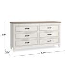 Bella 6 Drawer Wood Top Dresser - Image 3