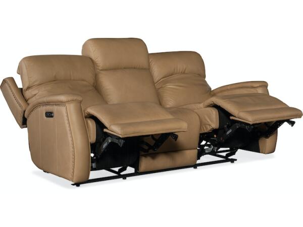 Rhea Zero Gravity Power Recline Sofa With Power Headrest – Sahara Sand Sofas Hooker Furniture 6