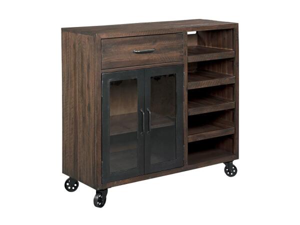 Hidden Treasures Brown Bar Trolley Bar Furniture Hammary