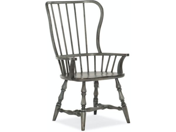 Ciao Bella Spindle Back Arm Chair in Speckled Grey Chairs & Benches Hooker Furniture