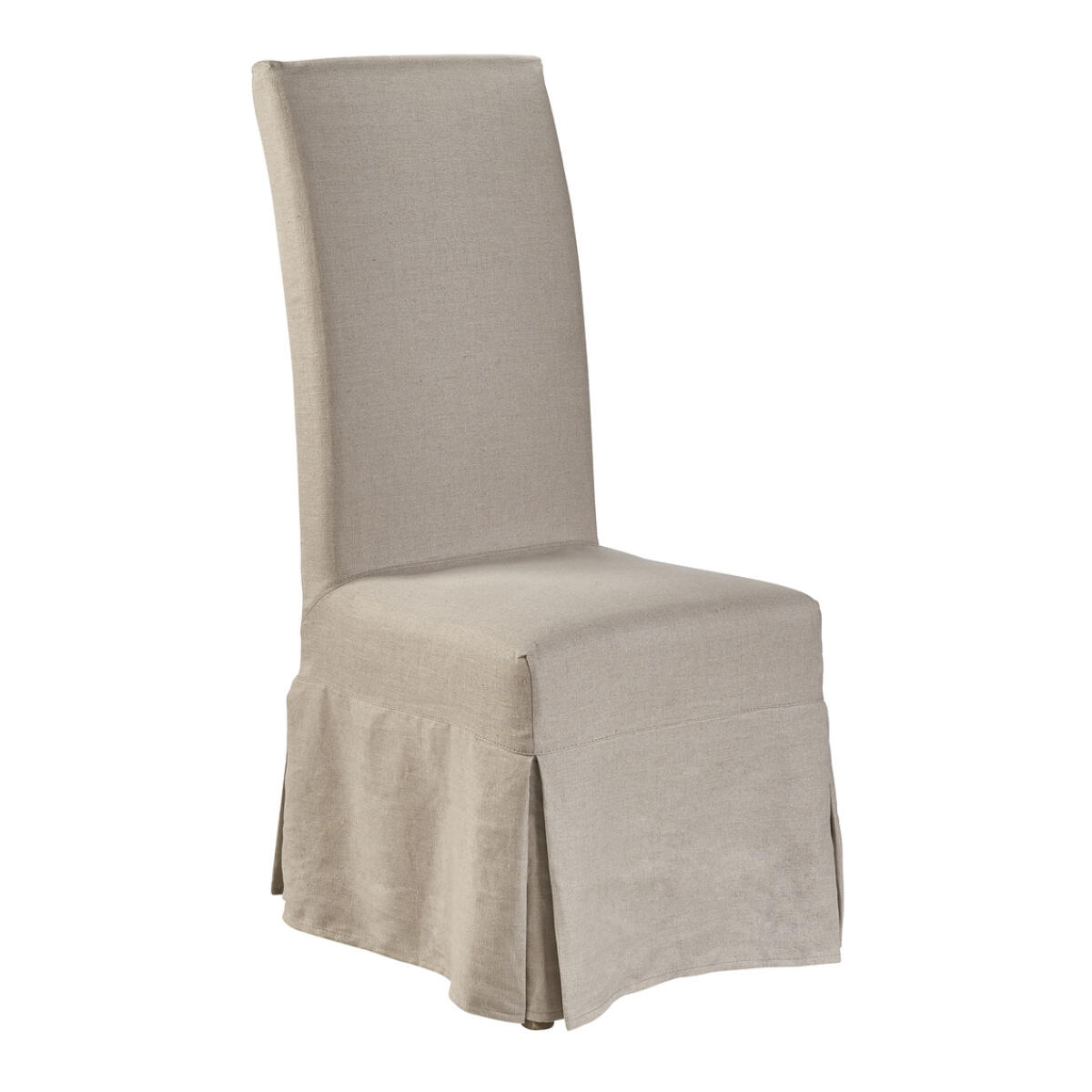 Linen Floor Length Slip Covered Parsons Chair Linen Floor Length Slip Covered Parsons Chair - Image 1