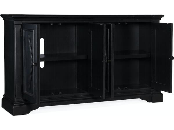 Commerce & Market Four-Door Cabinet Black Entertainment Stands Hooker Furniture 6