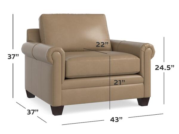 Carolina Leather Panel Arm Chair and a Half - Image 3