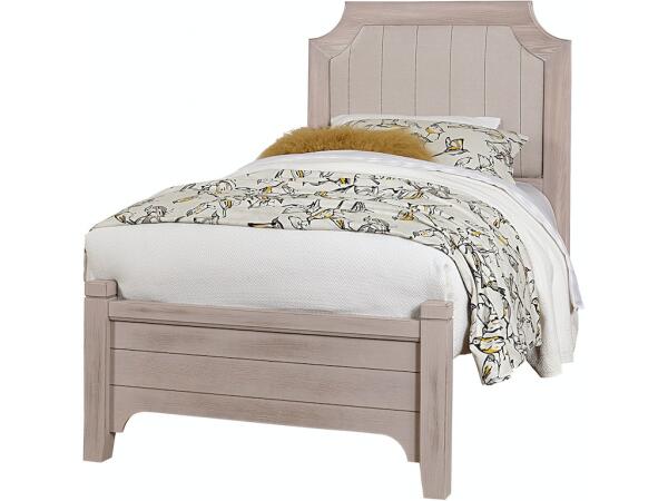 Bungalow Home Upholstered Bed Twin Dover Grey Two Tone Beds Vaughan Bassett
