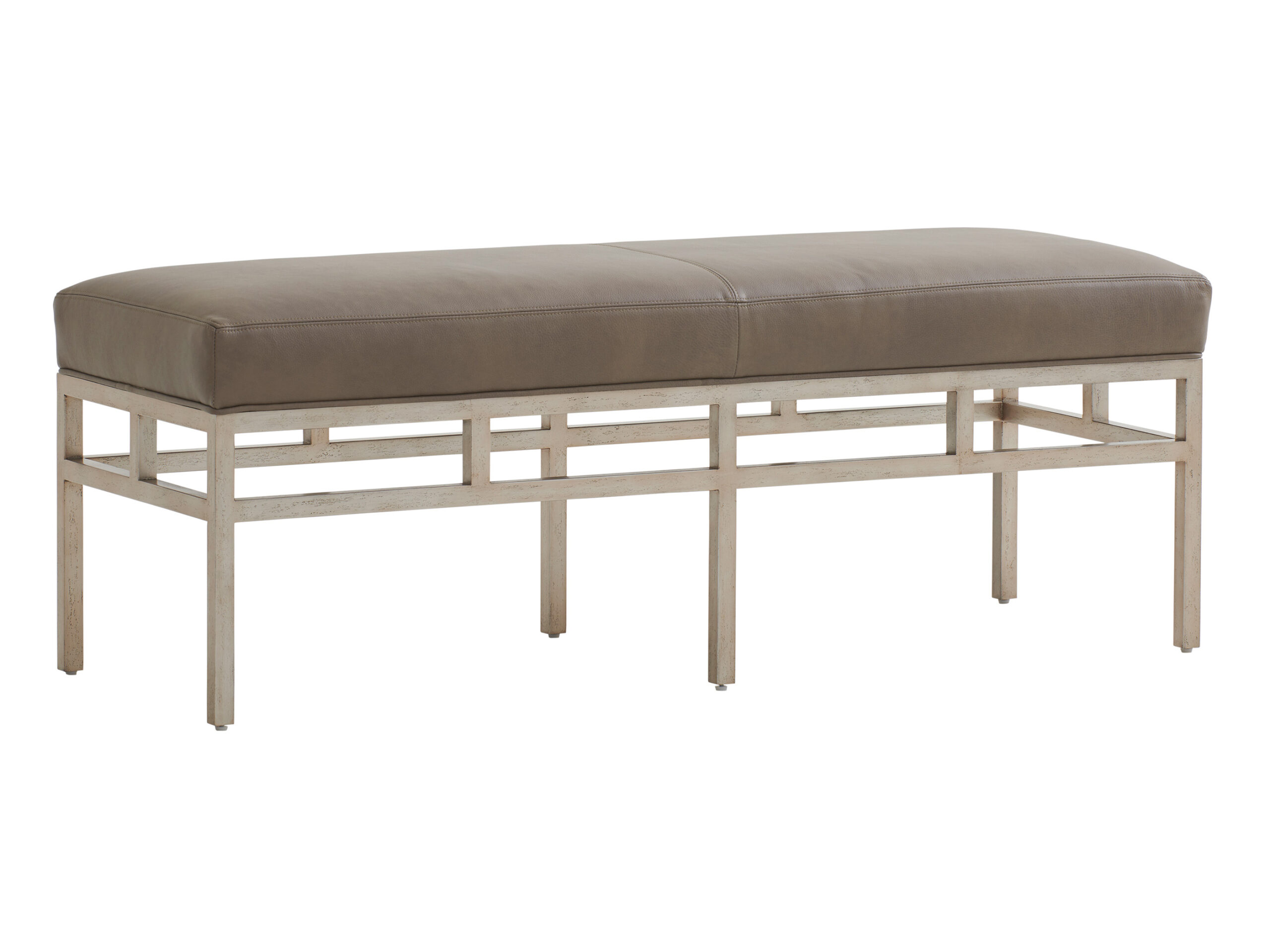 Barclay Butera Upholstery Lucca Leather Metal Bench LL5460-25 - No Finish