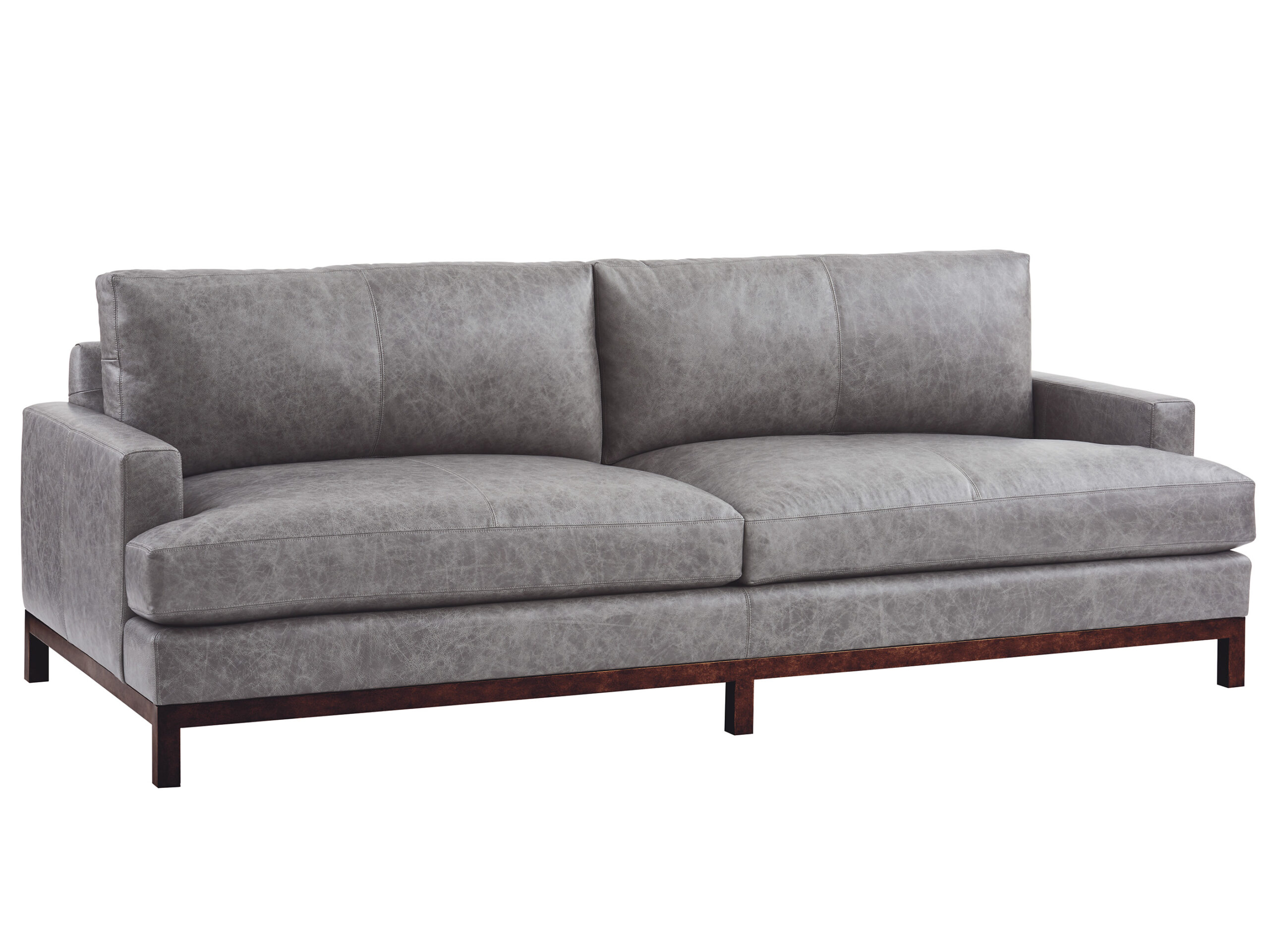 Barclay Butera Upholstery Horizon Leather Sofa - Bronze LL5178-33BR - 2000 Pre-finished Legs