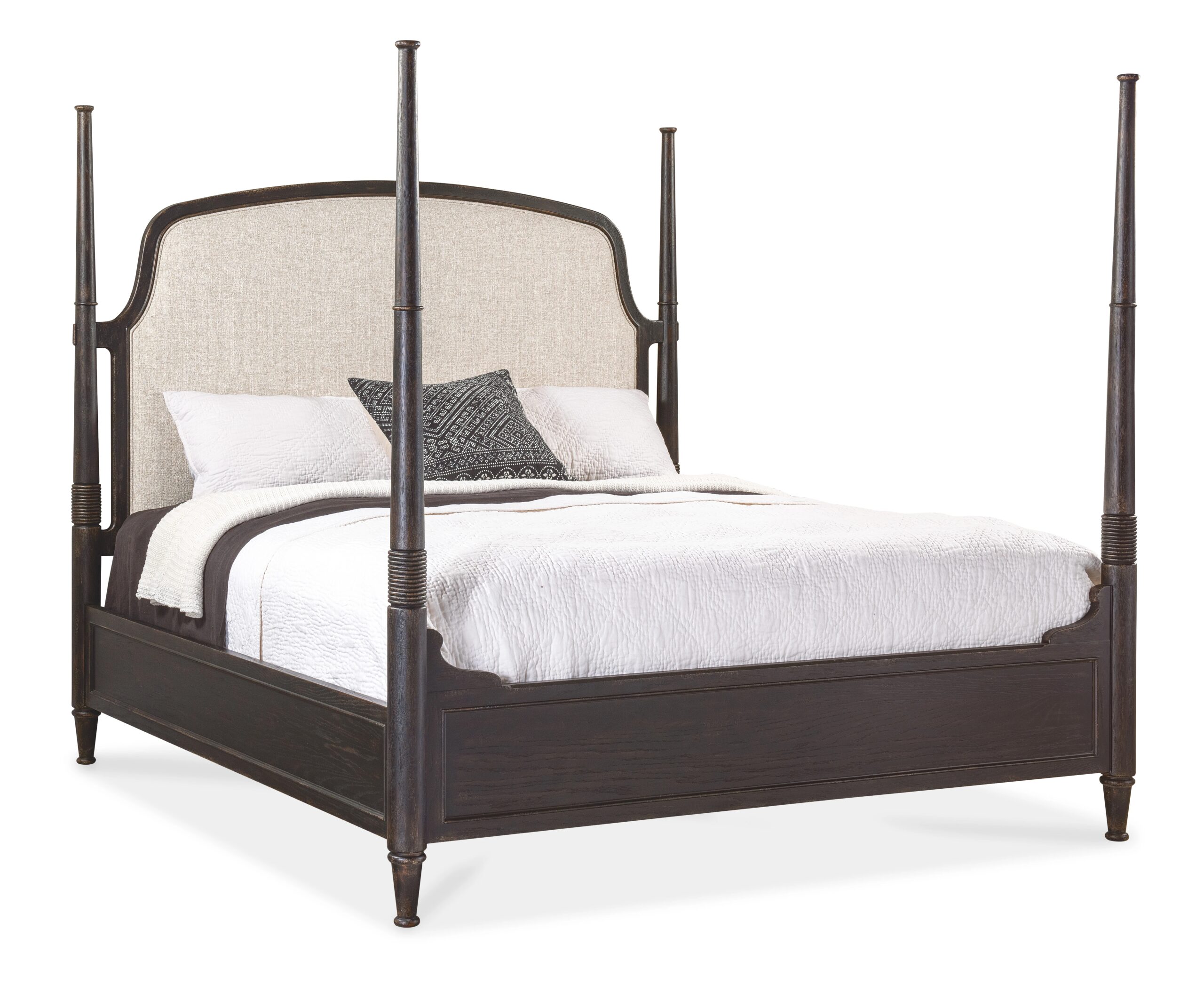 Americana King Upholstered Poster Bed